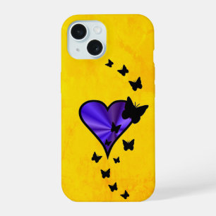 Rainbow Heart and Butterfly iPhone 15 Case