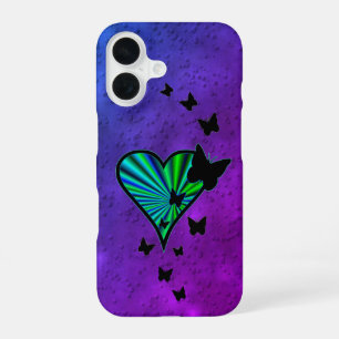 Rainbow Heart and Butterfly iPhone 16 Case