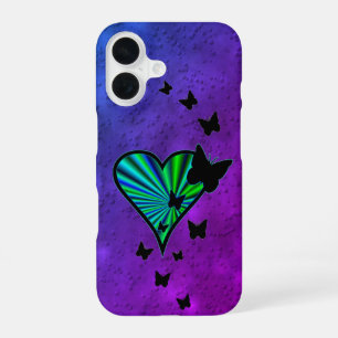 Rainbow Heart and Butterfly iPhone 16 Case