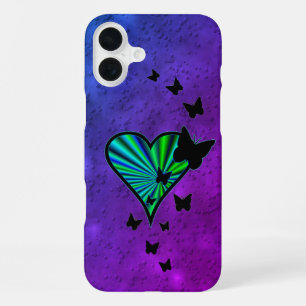 Rainbow Heart and Butterfly iPhone 16 Plus Case