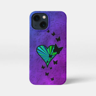 Rainbow Heart and Butterfly iPhone 13 Mini Case