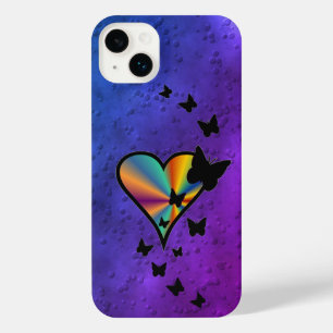 Rainbow Heart and Butterfly iPhone 14 Plus Case