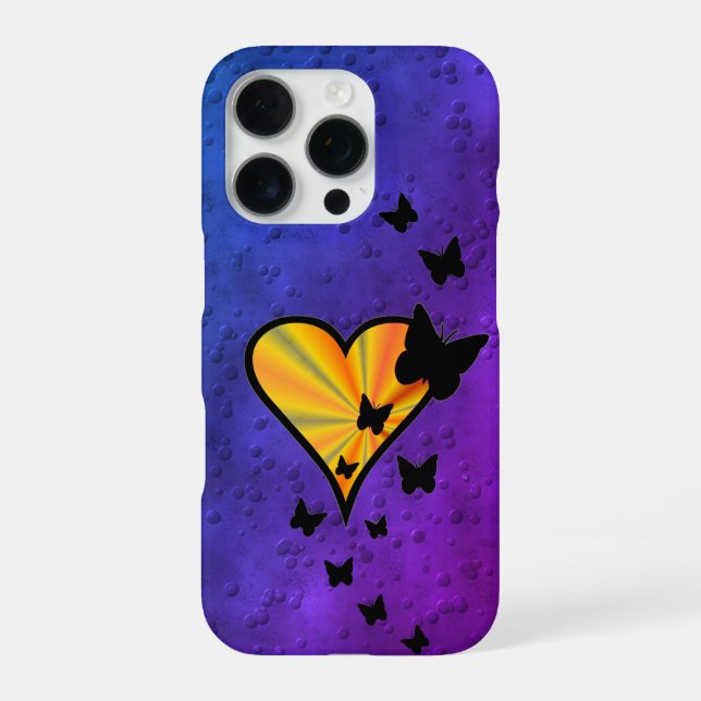 Rainbow Heart and Butterfly iPhone Case (Back)