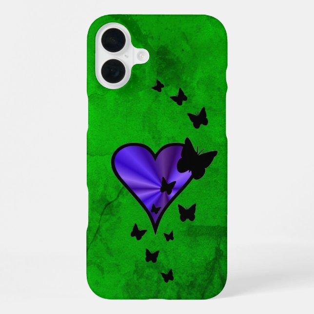 Rainbow Heart and Butterfly iPhone Case (Back)