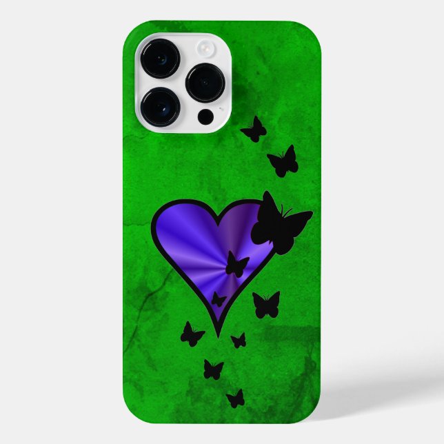 Rainbow Heart and Butterfly iPhone Case (Back)