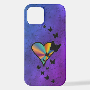 Rainbow Heart and Butterfly iPhone 12 Case