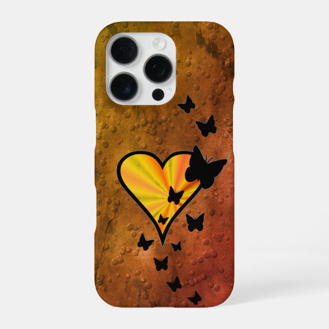 Rainbow Heart and Butterfly iPhone Case (Back)