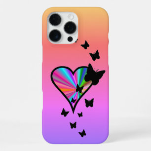 Rainbow Heart and Butterfly iPhone 16 Pro Max Case