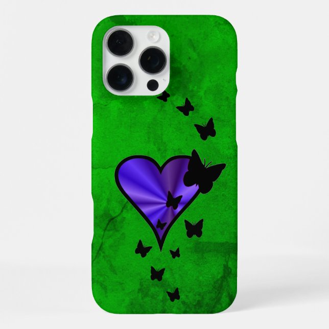 Rainbow Heart and Butterfly iPhone Case (Back)