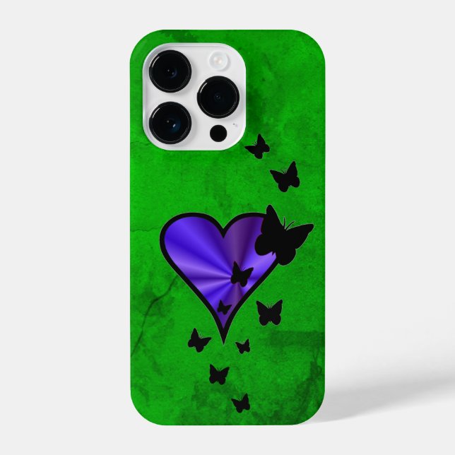 Rainbow Heart and Butterfly iPhone Case (Back)
