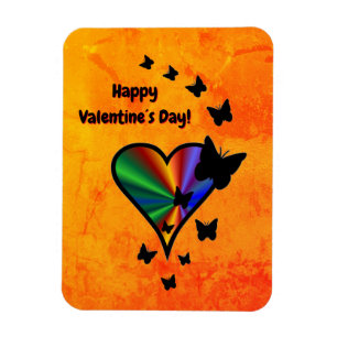 Rainbow Heart and Butterfly Magnet