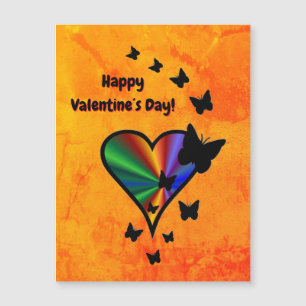 Rainbow Heart and Butterfly Magnetic Card