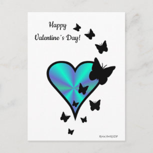 Rainbow Heart and Butterfly Postcard