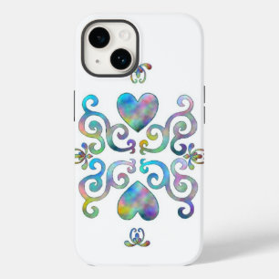 Rainbow Heart and Lily Case-Mate iPhone 14 Case