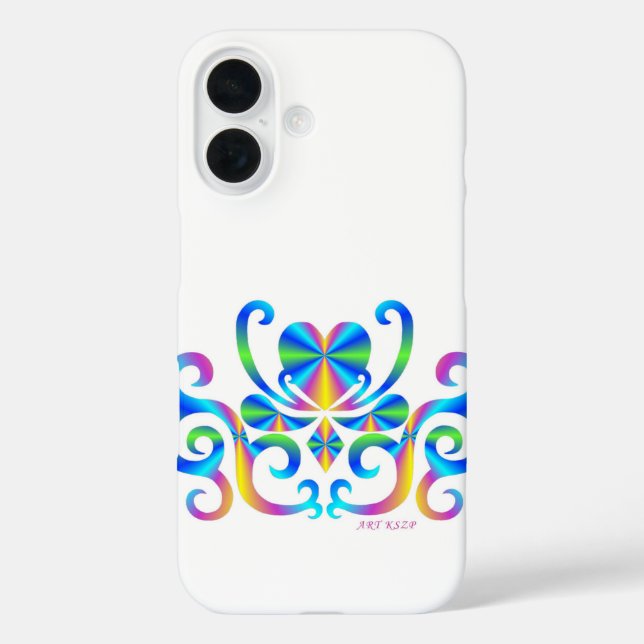 Rainbow Heart and Lily Case-Mate iPhone Case (Back)