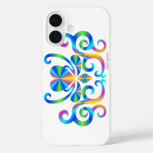 Rainbow Heart and Lily iPhone 16 Case
