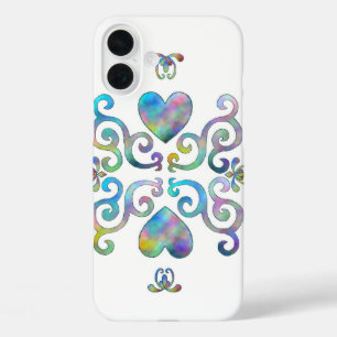 Rainbow Heart and Lily iPhone 16 Plus Case
