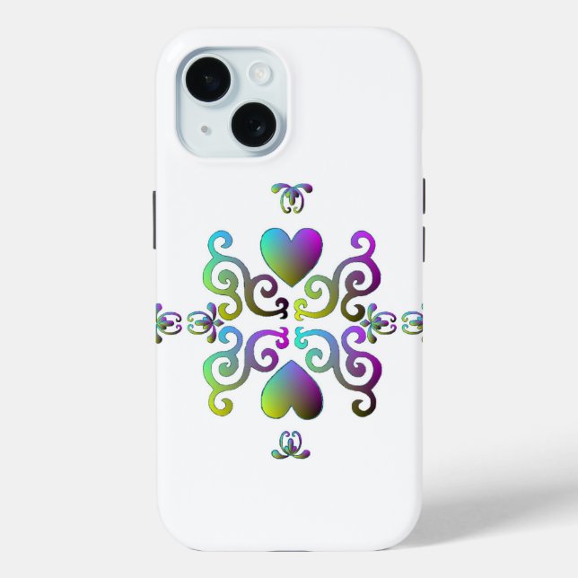 Rainbow Heart and Lily Case-Mate iPhone Case (Back)