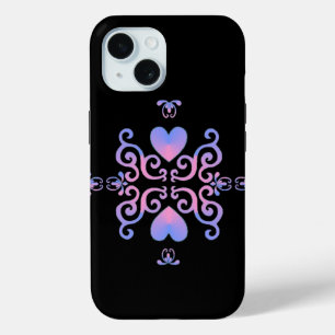 Rainbow Heart and Lily iPhone 15 Case