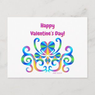 Rainbow Heart and Lily Holiday Postcard