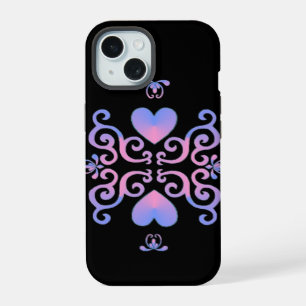 Rainbow Heart and Lily iPhone 15 Case