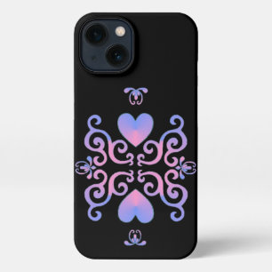 Rainbow Heart and Lily iPhone 13 Case