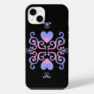 Rainbow Heart and Lily iPhone 14 Plus Case