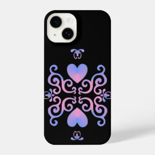 Rainbow Heart and Lily iPhone 14 Case