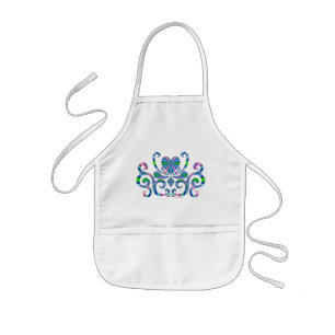 Rainbow Heart and Lily Kids Apron