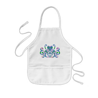 Rainbow Heart and Lily Kids Apron