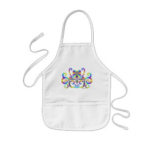 Rainbow Heart and Lily Kids Apron
