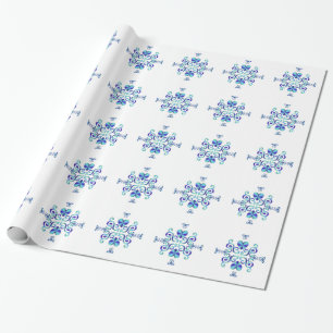 Rainbow Heart and Lily Wrapping Paper