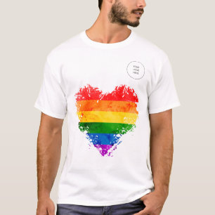rainbow heart  and your own logo  T-Shirt