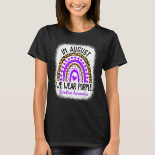 Rainbow Heart August We Wear Purple Overdose Aware T-Shirt