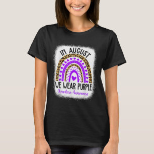 Rainbow Heart August We Wear Purple Overdose Aware T-Shirt