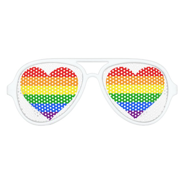 "RAINBOW HEART" AVIATOR SUNGLASSES (Front)