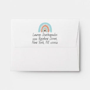 Rainbow Heart Blue Peach Envelope