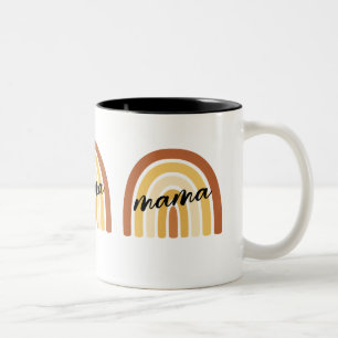 Rainbow Heart Boho Doodle Mug. Two-Tone Coffee Mug