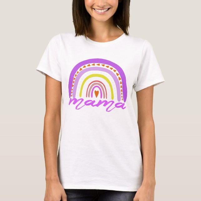 Rainbow Heart Boho Doodle Tshirt (Front)