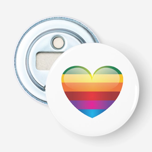 Rainbow Heart Bottle Opener (Front)