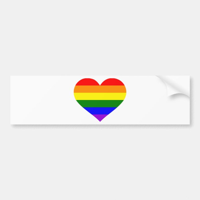 Rainbow heart bumper sticker (Front)