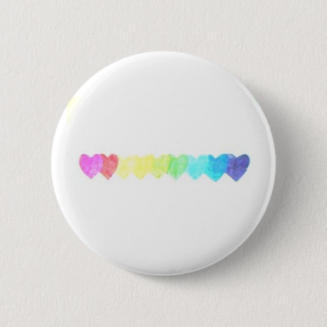 Rainbow Heart Button (faded) (Front)