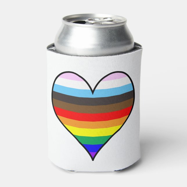 Rainbow Heart Can Cooler (Can Front)