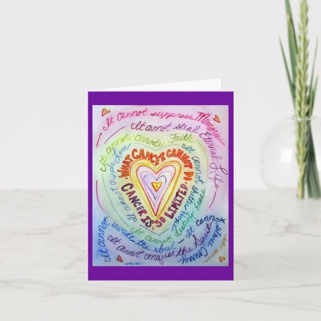 Rainbow Heart Cancer Cannot Do Greeting Cards (Front)