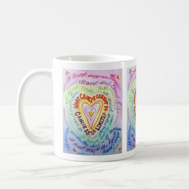 Rainbow Heart Cancer Cannot Poem Coffee Mug (Left)