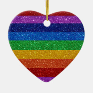 Rainbow Heart Ceramic Tree Decoration