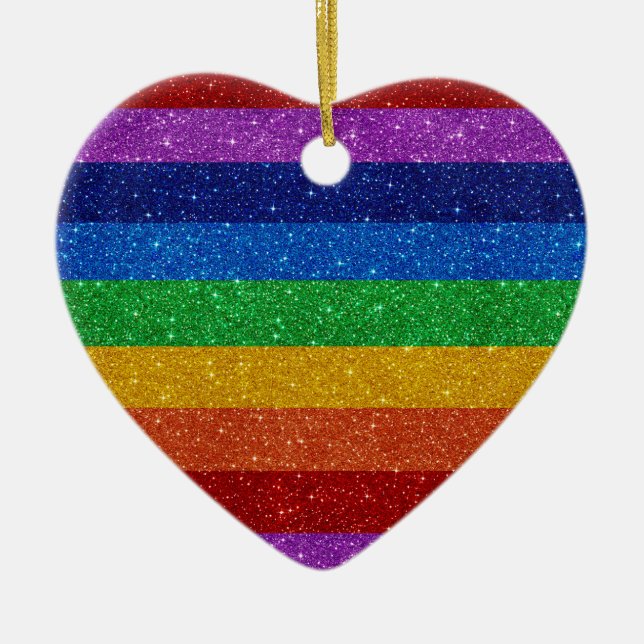 Rainbow Heart Ceramic Tree Decoration (Front)