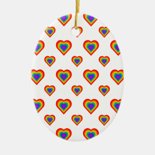 Rainbow Heart Ceramic Tree Decoration