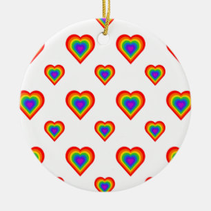 Rainbow Heart Ceramic Tree Decoration