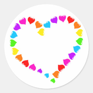 Rainbow Heart Classic Round Sticker